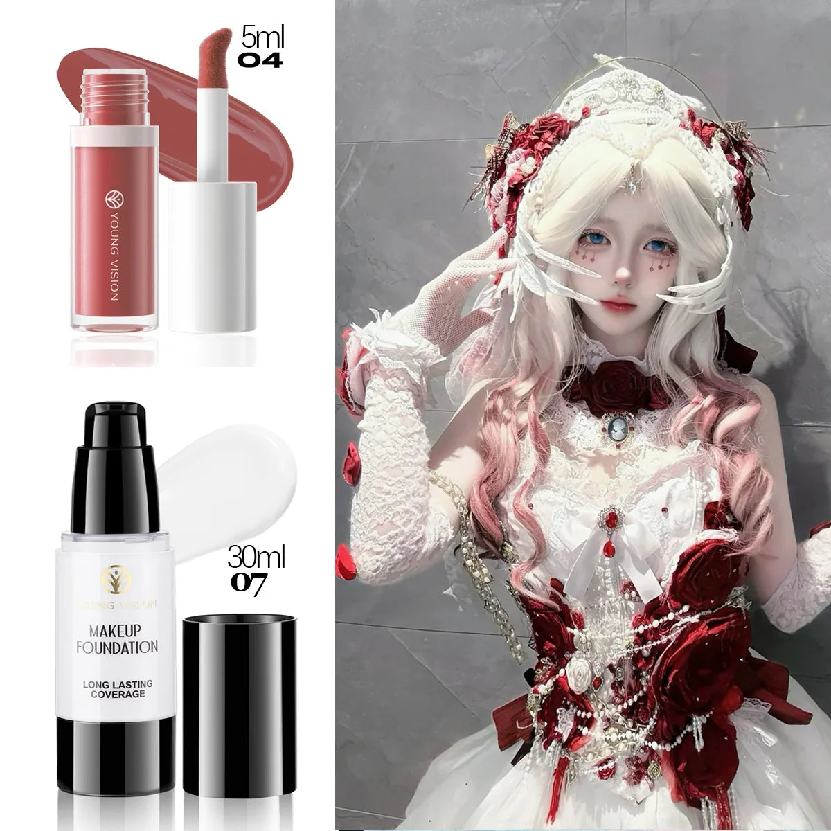 30ML Pressed Pure White Liquid Foundation Mixable Cos Stage Makeup Adjuster Lighten Brighten Vue 30928-04 30ml