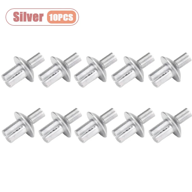 10-100PCS Aluminum Hammer Drive Rivets with Flat Round Head for Fast Metal to Plastic Fastening and Sheet Material Bonding Vue Silver-10PCS 5X7mm
