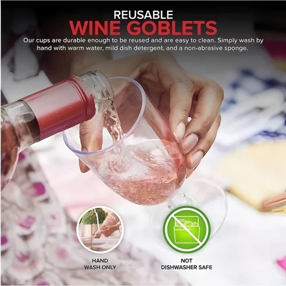 25pcs Transparent Disposable Wine Glasses 6 Oz Unbreakable Plastic Margarita Glasses Portable Drinking Cup Champagne Goblet Vue