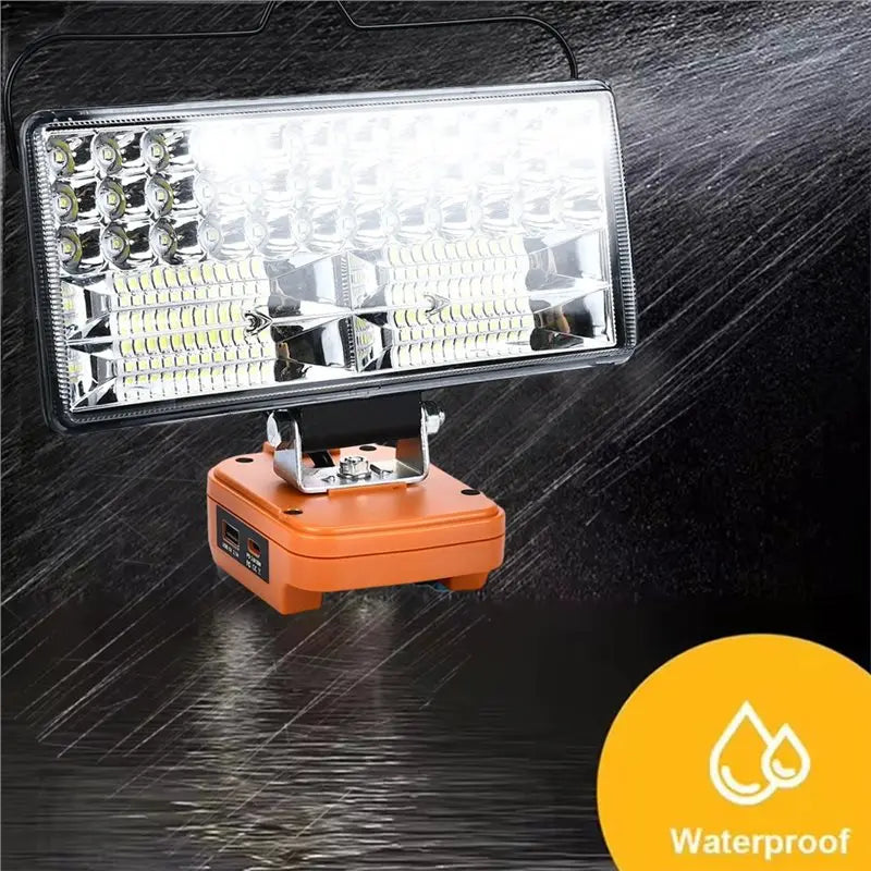 ABKW-Led Light For 18V Batteries 8 Inch 84 Bead Spotlight Outdoor Work Fishin Work Light Handheld Emergency Tool Lamp Vue