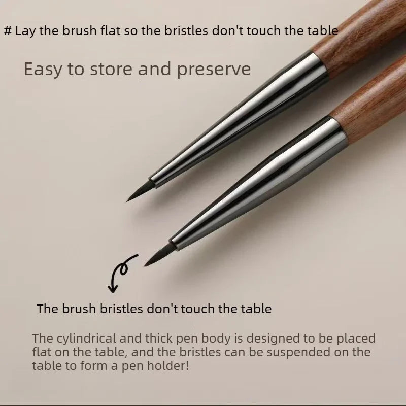 1PCS Sandalwood Nail UV Gel Pen Brush Nail Art Liner Brush Flower Painting Drawing Pen Manicure Tool Wooden Nail Brushs Vue