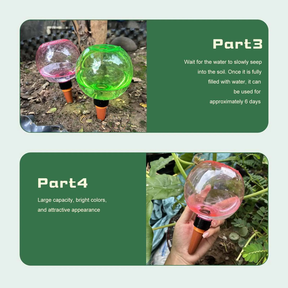 Automatic Self-Watering Globes 500ml Drip Irrigation – 1–4 Pack Self-Watering Globe Vue