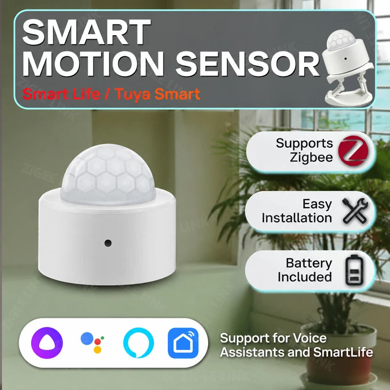Motion Sensor Zigbee 3.0 Smart Human Body PIR Sensor Infrared Detector Security Alarm Sensor Support Z2M Home Assistant Vue