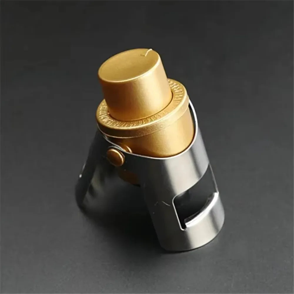 2pcs Built-in Pressure Pump Vacuum Champagne Stopper with Time Stamp Reusable Champagne Sealer Preservation Dual-ear Design Vue