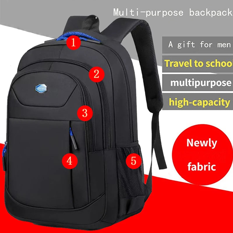 Men's Women's Double-shoulder Backpack Solid Business Travel Trip