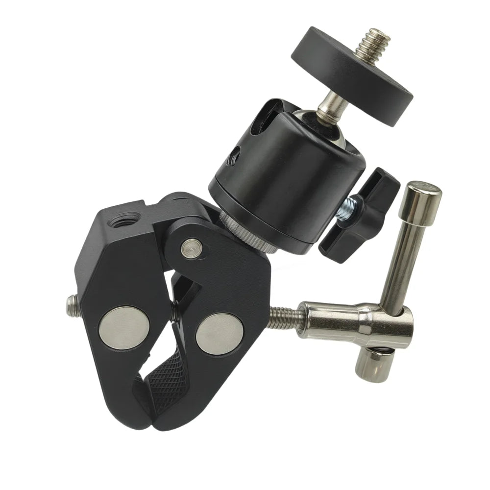 Mteal Super Clamp with 360° Mini Ball Head Quick Release Clamp Bracket Tripod Mount 1/4 Screw Clip for DSLR Action Camera Vue