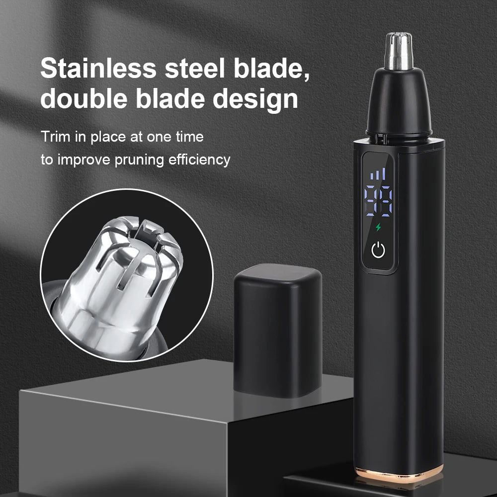 Electric Nose Hair Trimmer USB Rechargeable Digital Multifunctional Face Shaver Lips Eyebrows Hair Remover Razor Vue