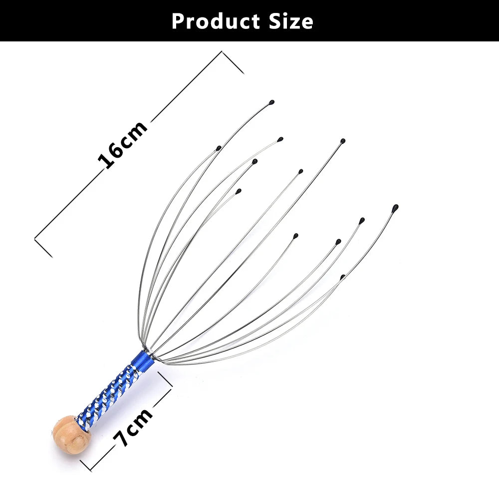 Stainless Steel Octopus Claw Scalp Massage Tool Stress Relief Scalp Itch Remover Hair Blood Circulation Stimulator Random Color Vue