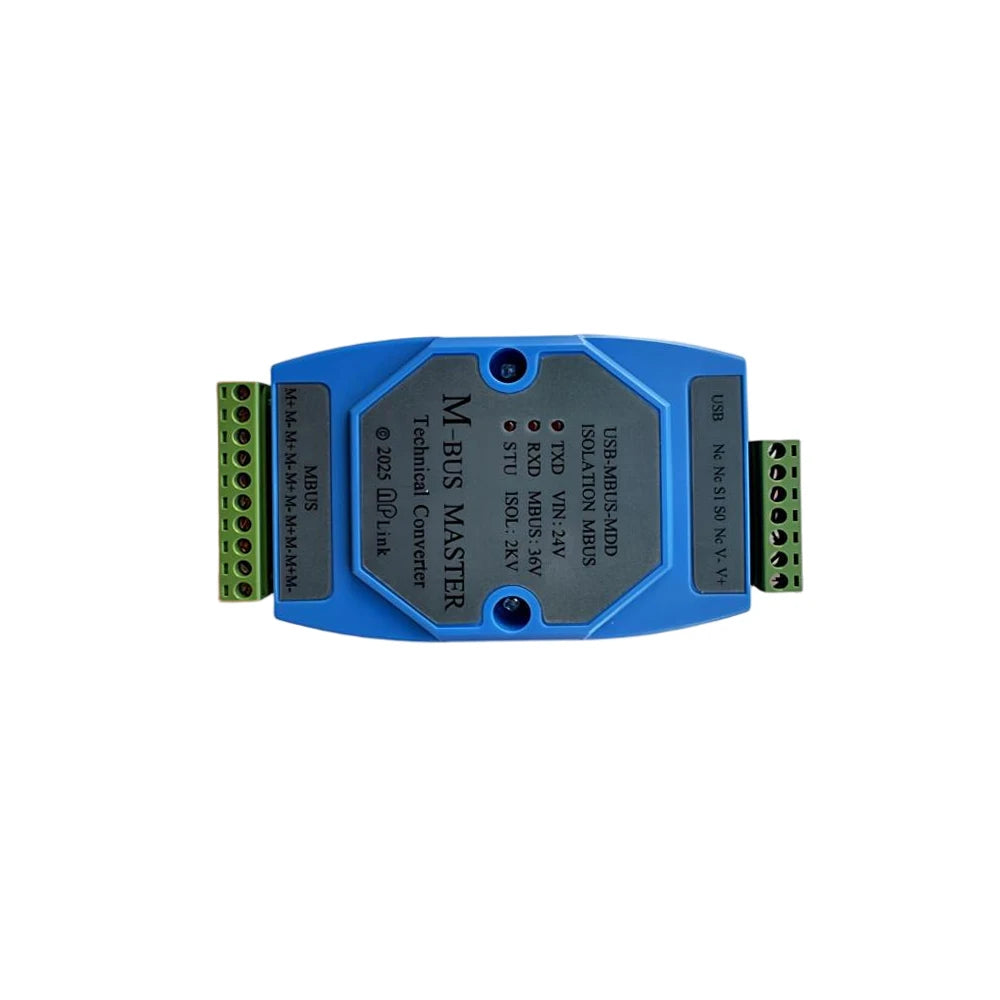 Industrial USB to M-Bus Master Full Isolation 350 Loads 300-19200bps 1KM for Water Gas Heat Meter Data Acquisition Support Win Vue