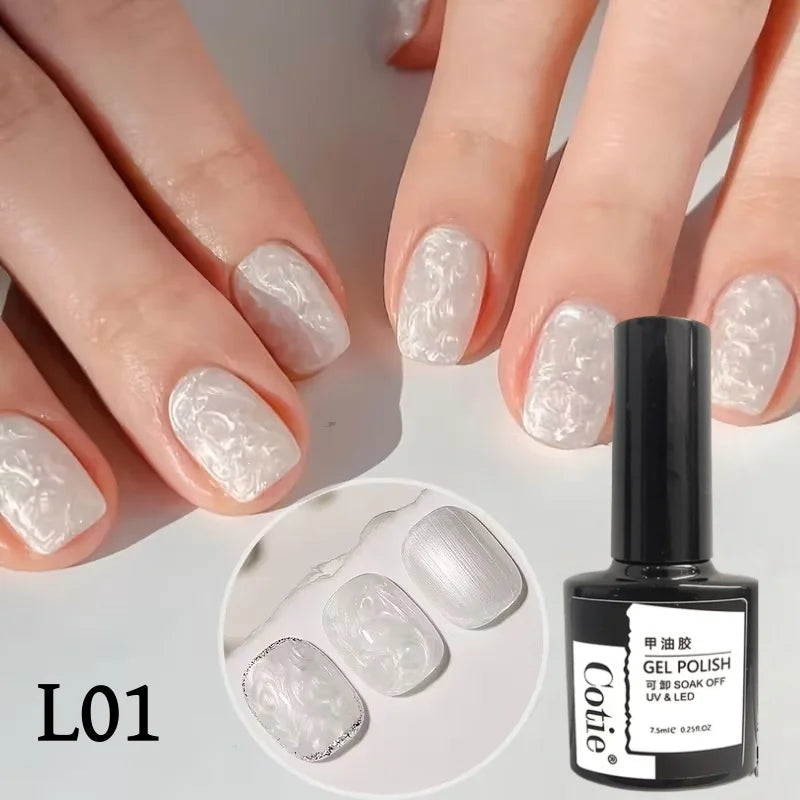 New Thread Gel Nail Polish Gel, Trendy Fine Flash Pearl Shell Texture, High Saturation Gloss, Salon Home DIY Beauty Gift for Wo Vue
