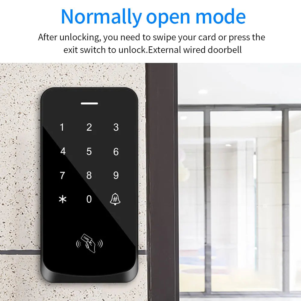 125Khz Access Control Keyboard Outdoor Access RFID Keypad Touch Backlit IP67 Waterproof EM Card Door Lock Opener Wiegand Reader Vue
