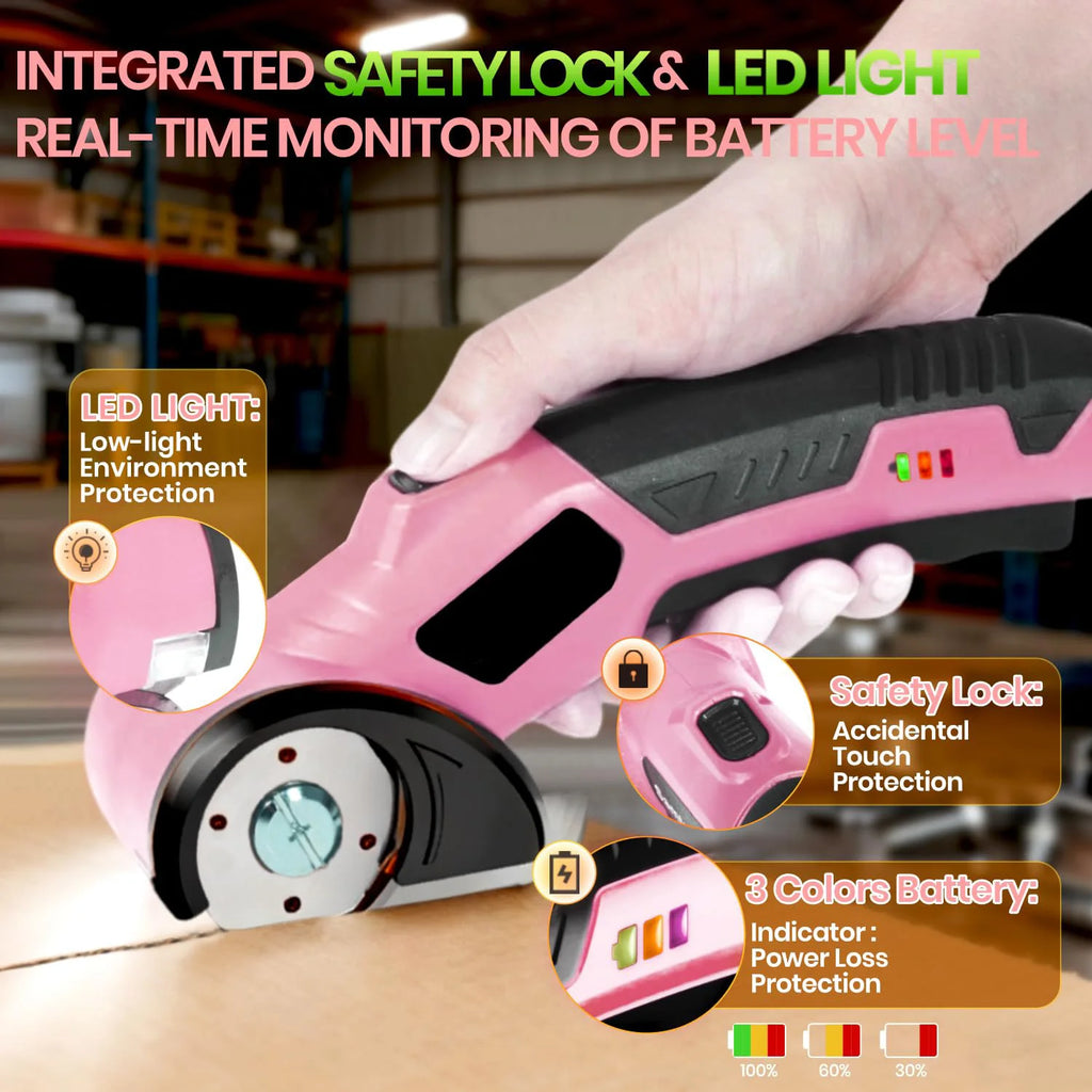 Cordless Electric Scissors,Rechargeable Cutter Electric,Cardboard Cutter Electric for Cardboard Plastic Fabric Leather Carpet Vue