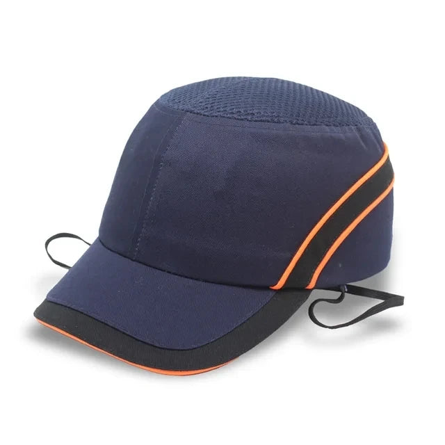 Hard Inner Shell Work Safety Bump Cap Protective Helmet Baseball Hat Style For Work Factory Shop Carrying Helmet Head Protection Vue Mesh Deep Blue