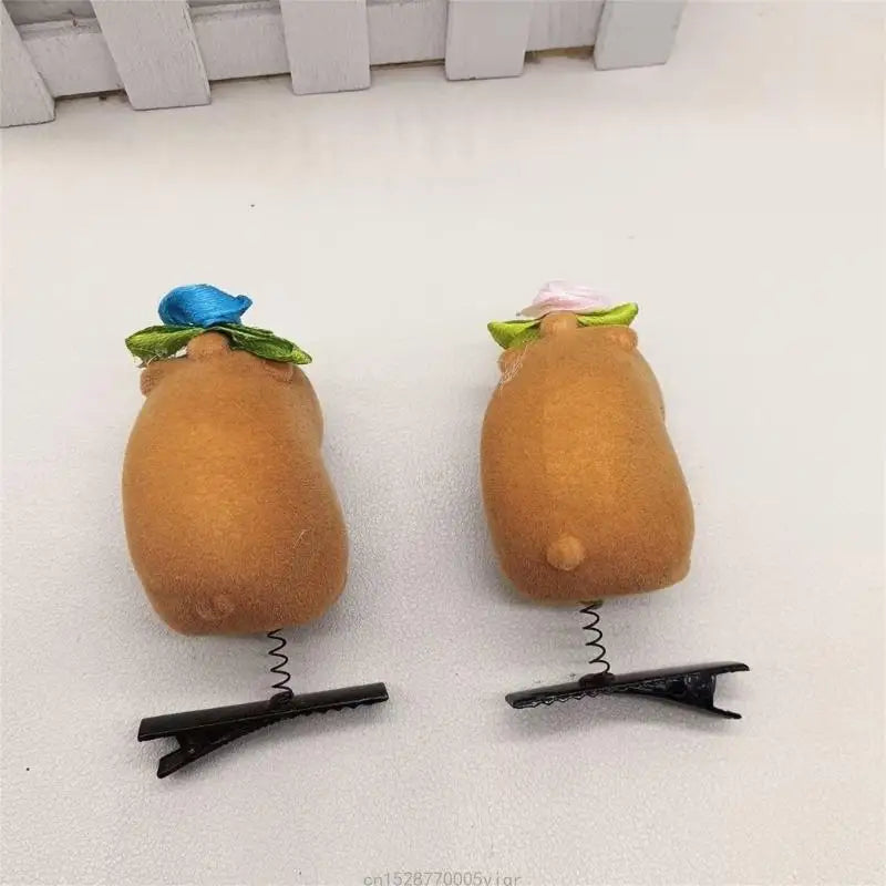 Set of 5 Fashionable Hair Jewelry 3D Capybara Hairpins Lovely Animal Hair Clip AXYD Vue