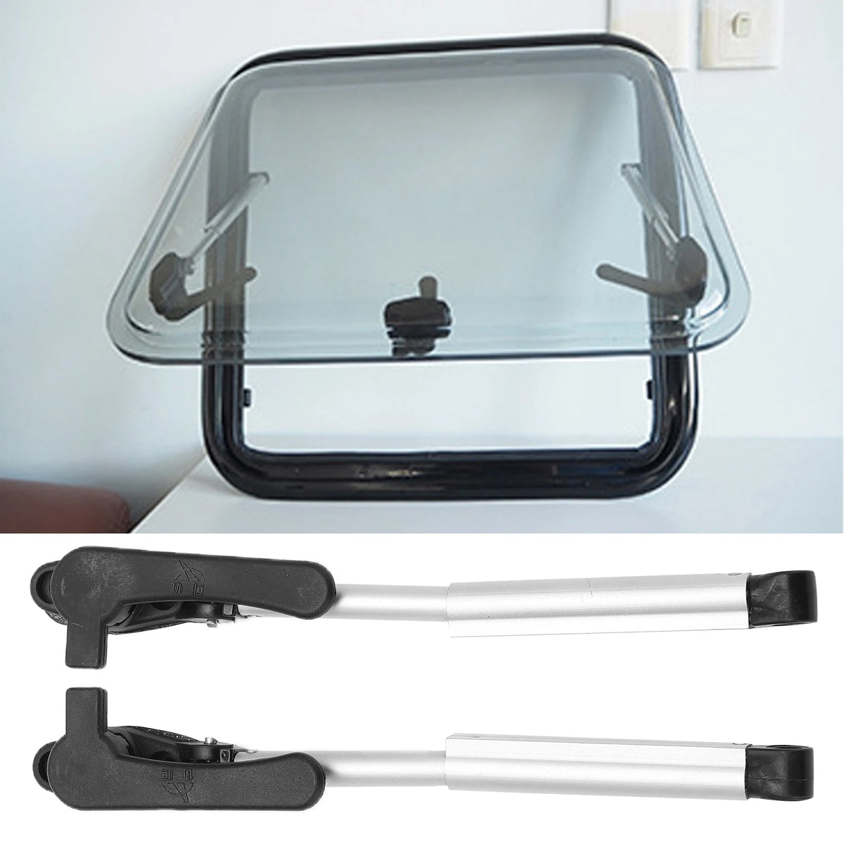 2-Piece Set RV Window Support Rods – Anti-Oxidation Aluminum Alloy Telescopic Struts for RVs and Vue