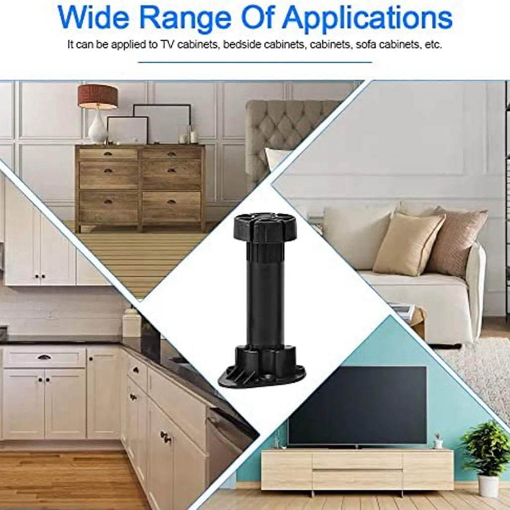 ABKW-40Pcs Furniture Feet Adjustable Cupboard Foot Leg Unit Cabinet Legs With Kick Board Clips For Kitchen Bathroom Cabinet Vue