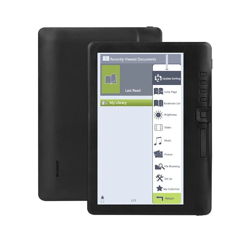 Portable 7inch Ebook Reader Colorful Screen Supports Memory Card Digital Book Read E‑book Read E‑book E‑book Reader 4GB/8GB/16GB Vue 512M 4GB