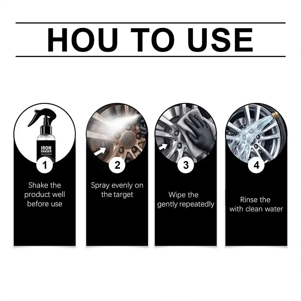 120ml Tire Iron Rust Cleaning Agent Car Rust Remover Cleaning Decontamination Descaling Renewing Paint Metal Safe Iron Eraser Vue
