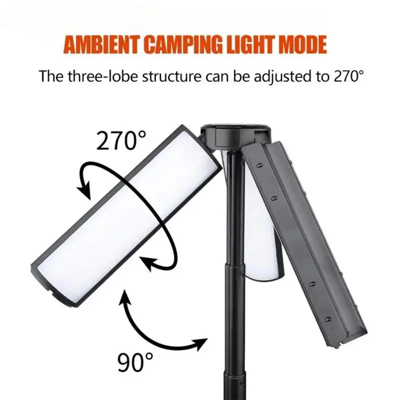 ABKW-Camping Light Multi-Functional Rechargeable Telescopic Lantern Flashlight 2 In 1 Outdoor Emergency Work Light Vue