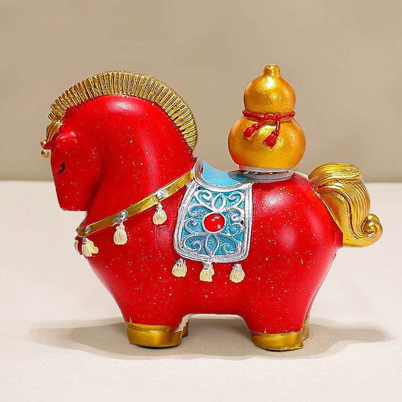 Creative Transfer Zodiac Horse Back Lucky Bag Ingot Can Be Rotated Home Decoration Office Desktop Decoration Vue A8