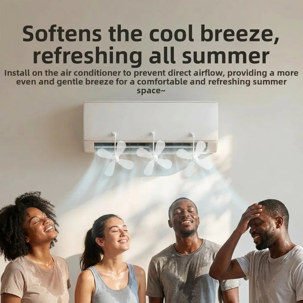 3Pcs Wall Mounted Air Conditioning Ventilator Anti Direct Blowing Silent Air Conditioner Vent Fan Energy Saving Windproof Vue