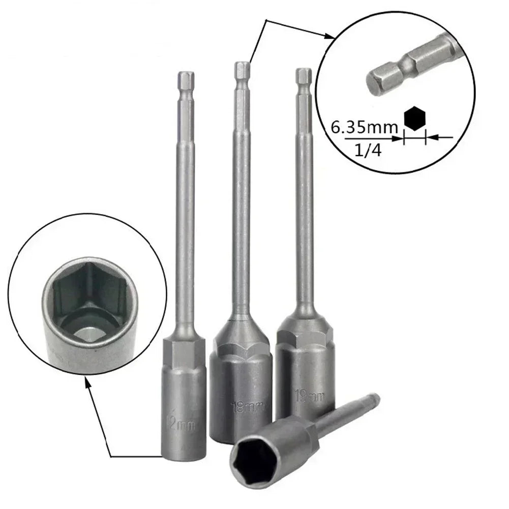 150mm Hex Nut Driver Socket Wrench Extension Adapter for Drills Socket Wrench Adapter Vue