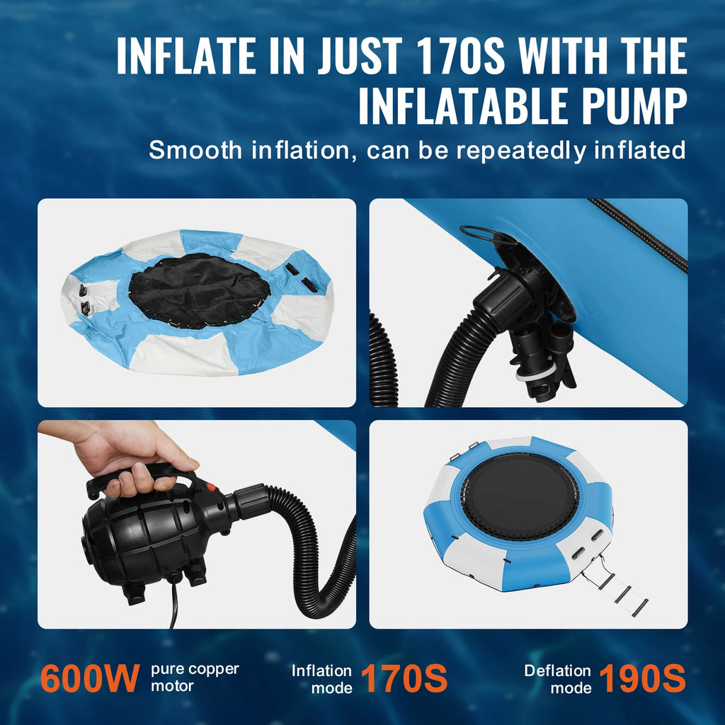10ft Inflatable Water Trampoline with Slide & Ladder Inflatable Water Trampoline Vue