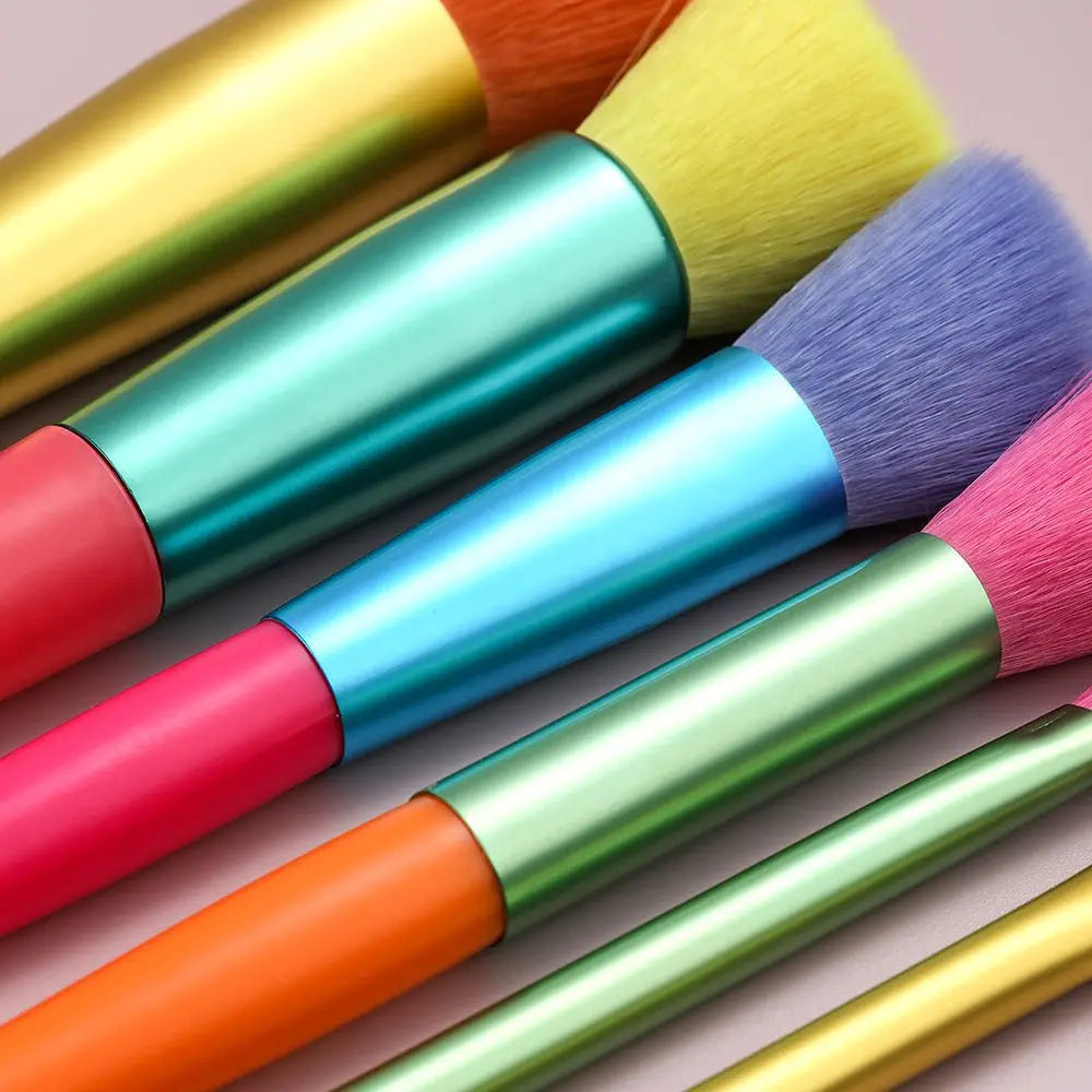 15pcs Colourful Makeup Brush Set Girl Gift Foundation Blending Face Powder Blush Eyeshadow Rainbow Makeup Brushes Custom Logo Vue