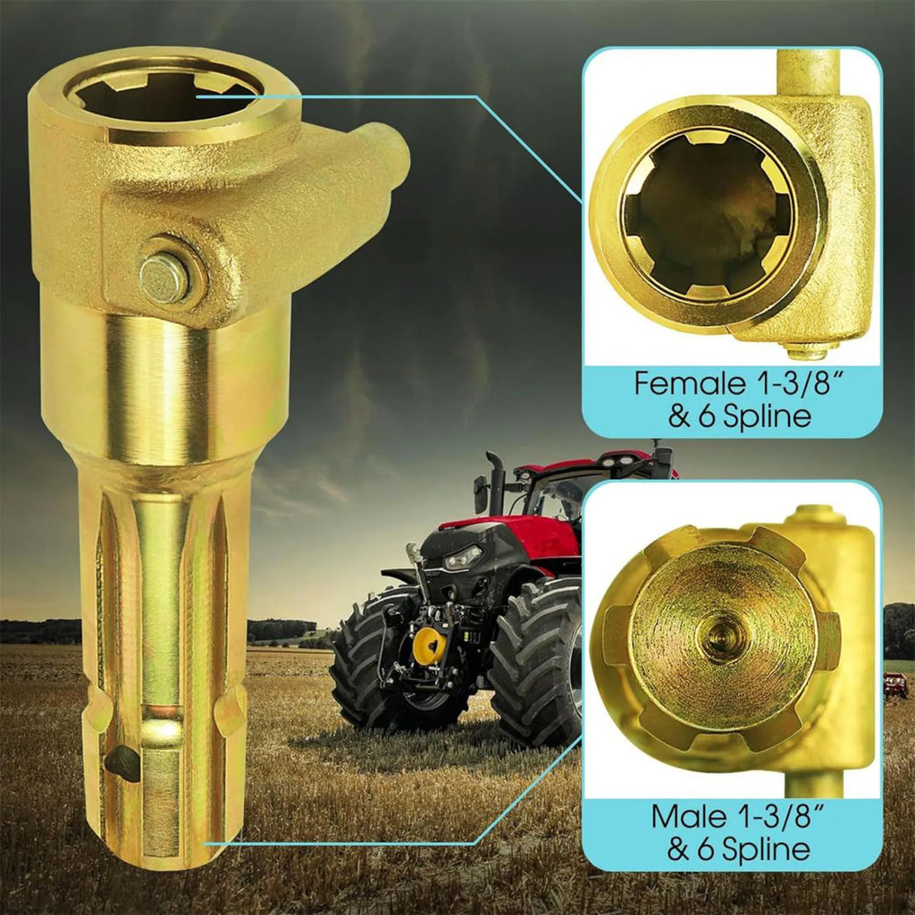 PTO Adapter Female 1 3/8in 6 Spline Male 1 3/8in 6 Spline PTO Extender for Up to 70HP Tractor 6 Spline PTO Extender PTO Extender Vue