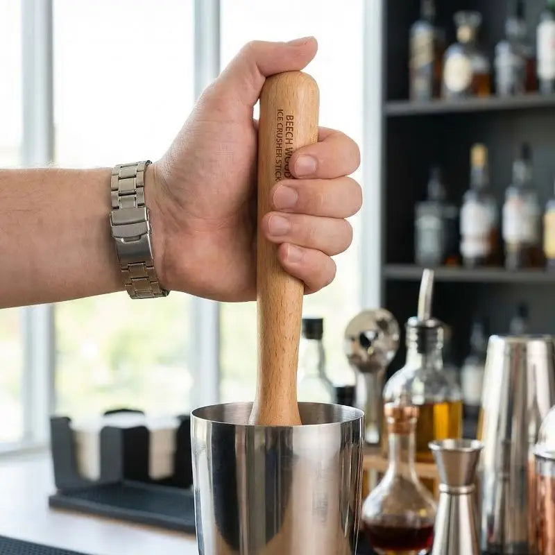 Wood Drink Muddler Heavy Duty Wooden Crusher Perfect for Bartenders Mixing Mojitos Fruit Ice at Home Bar Vue