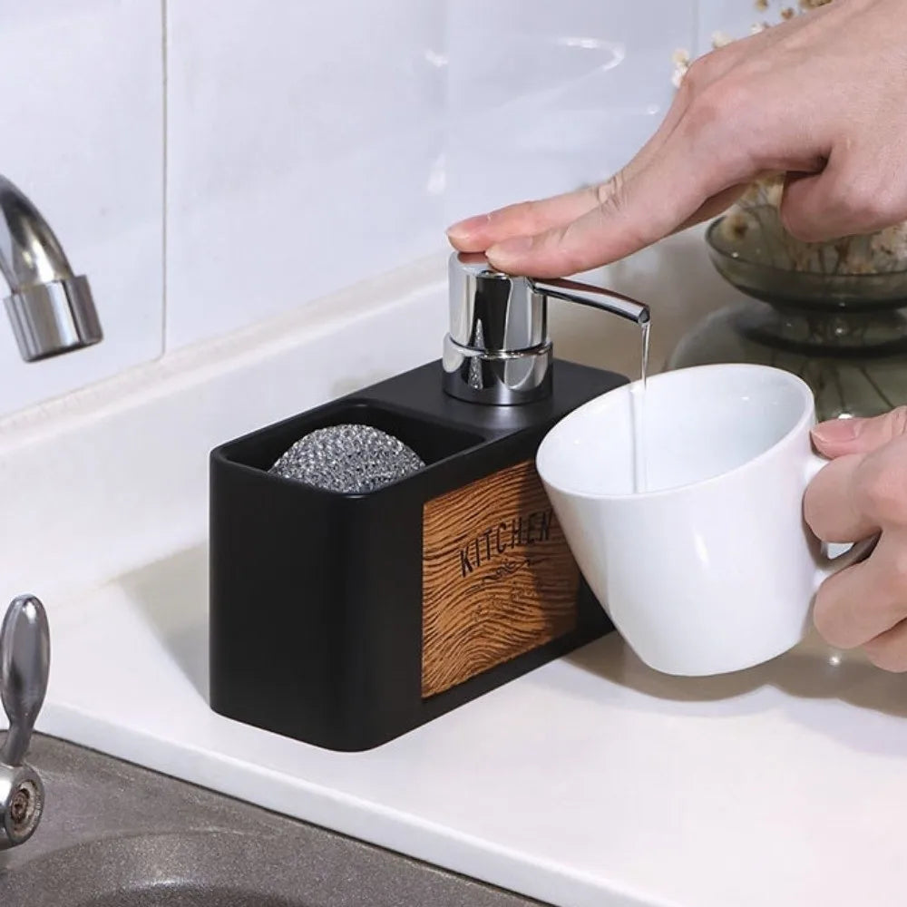 Multifunctional Pump Head Kitchen Soap Dispenser ABS Sink Organizer Sponge Holder 160ml Press Liquid Soap Dispenser Hand Washing Vue