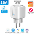 16A 20A EU Smart Socket WiFi Zigbee Smart Plug With Power Meter Monitoring Timing Function Voice Control With Tuya Alexa Google Vue 16A ZigBee 3.0