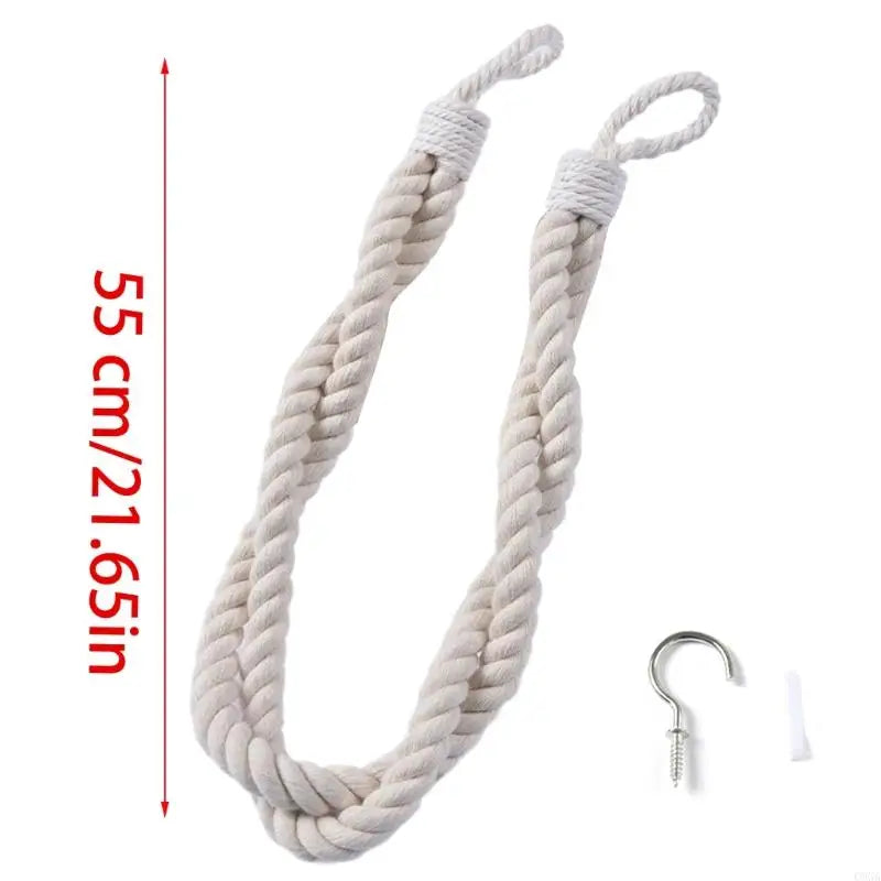 4-Pack Hand Woven Curtain Tiebacks – Boho Rope Holdbacks Curtain Tiebacks Vue