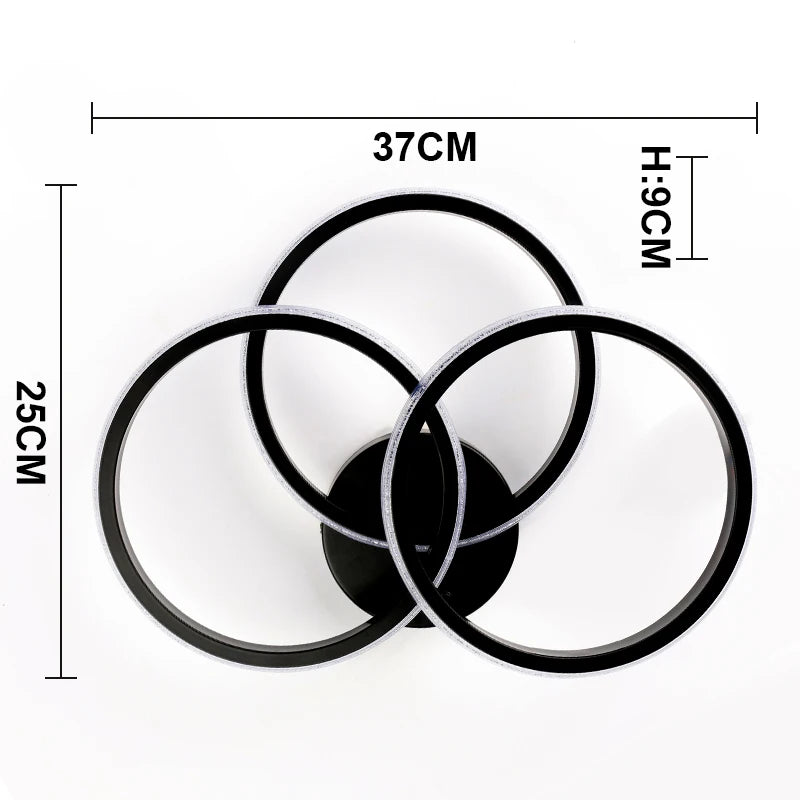 LED Modern Flush Mount Ceiling Light Fixture with 3000K-6500K 3-Color Dimming Circle Modern Chandelier, Close to Ceiling Bedroom Vue