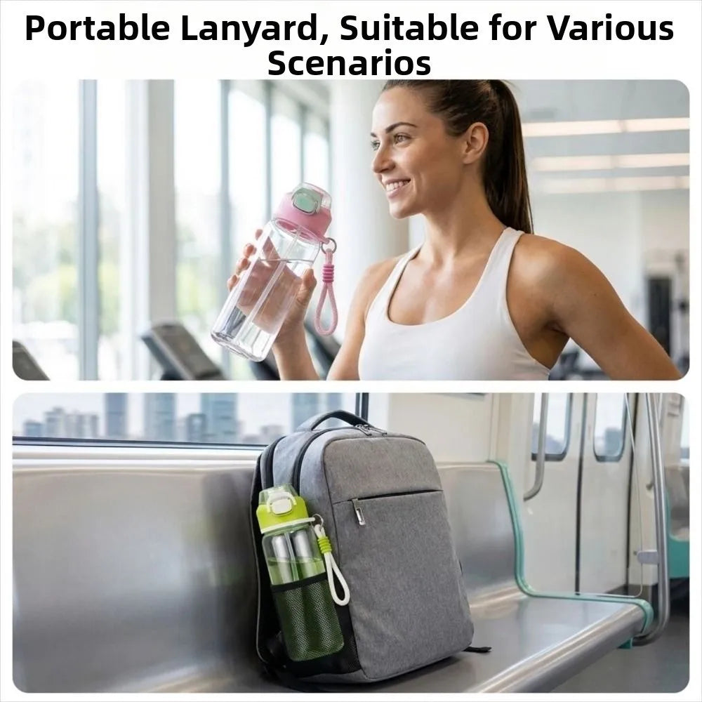600 ML Sports Spray Water Bottle Heat Resistant Drinkware Drinking Straw Cup Leak Proof Reusable Plastic Water Bottle Fitness Vue