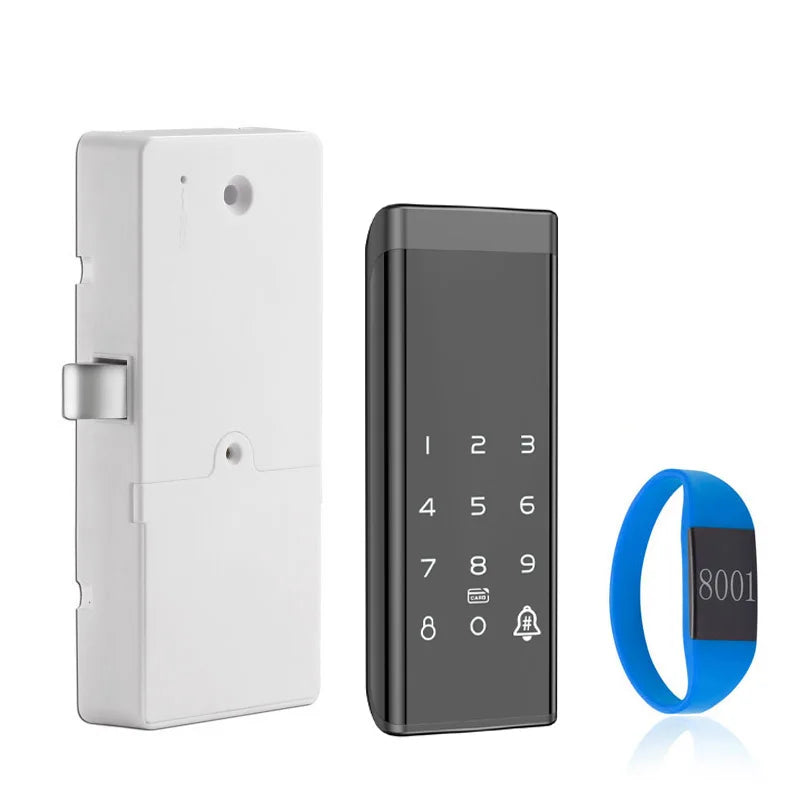 Smart Digital Drawer Lock Electronic RFID Cabinet Lock Unlock Intelligent Keyless Combination Locker Lock Easy To Install Vue Black