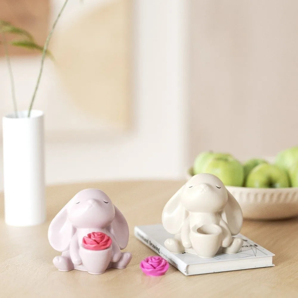 Cartoon Easter Bunny Silicone Mold Non-Stick Handmade 3D Rabbit Mold Flexible Heat Resistant Resin Casting Molds Vue