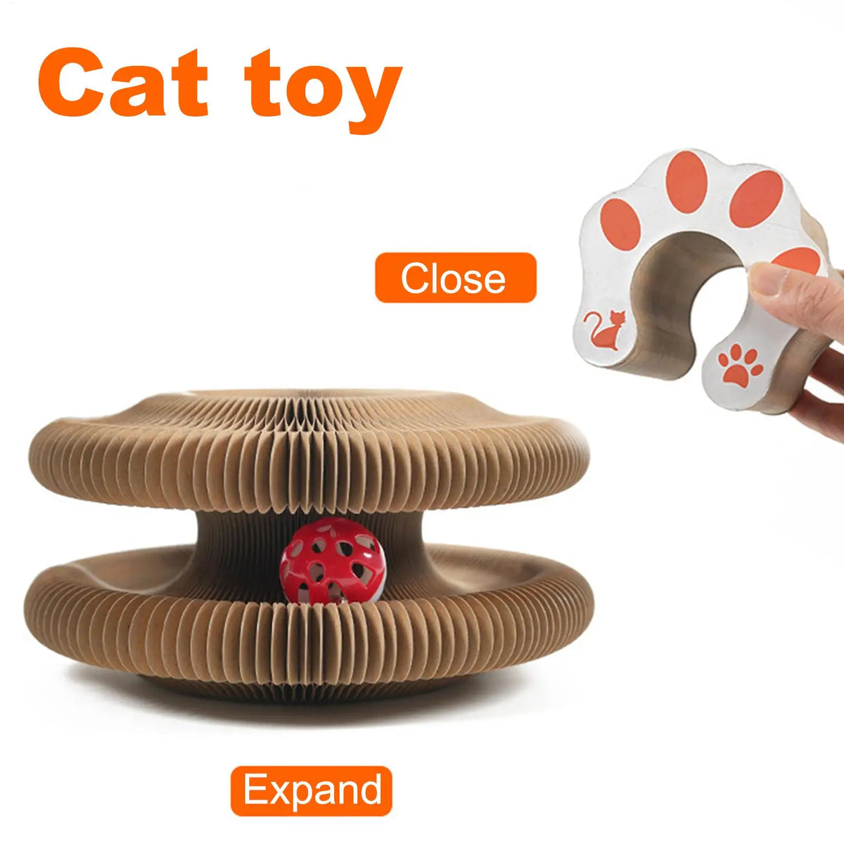 Magic Organ Cat Scratching Board Interactive Cat Toy with Ball Scalable Round Corrugated Cat Scratcher Toy Kitten Game Supplies Vue
