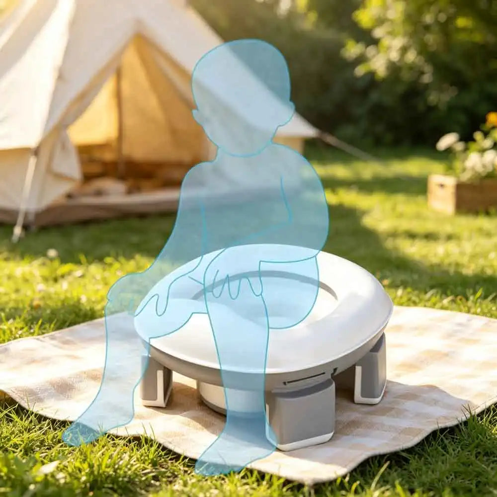 3 in 1 Travel Toilet Baby Pot Portable Silicone Baby Potty Training Seat Seat Foldable Blue Children Potty With Bags Vue