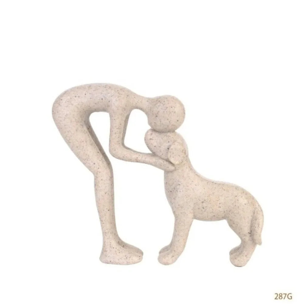 Creative Resin Dog Statue Home Decoration Funny Desktop Ornaments Cute Nordic Style Interactive Figurine Office Decoration Vue Grey A
