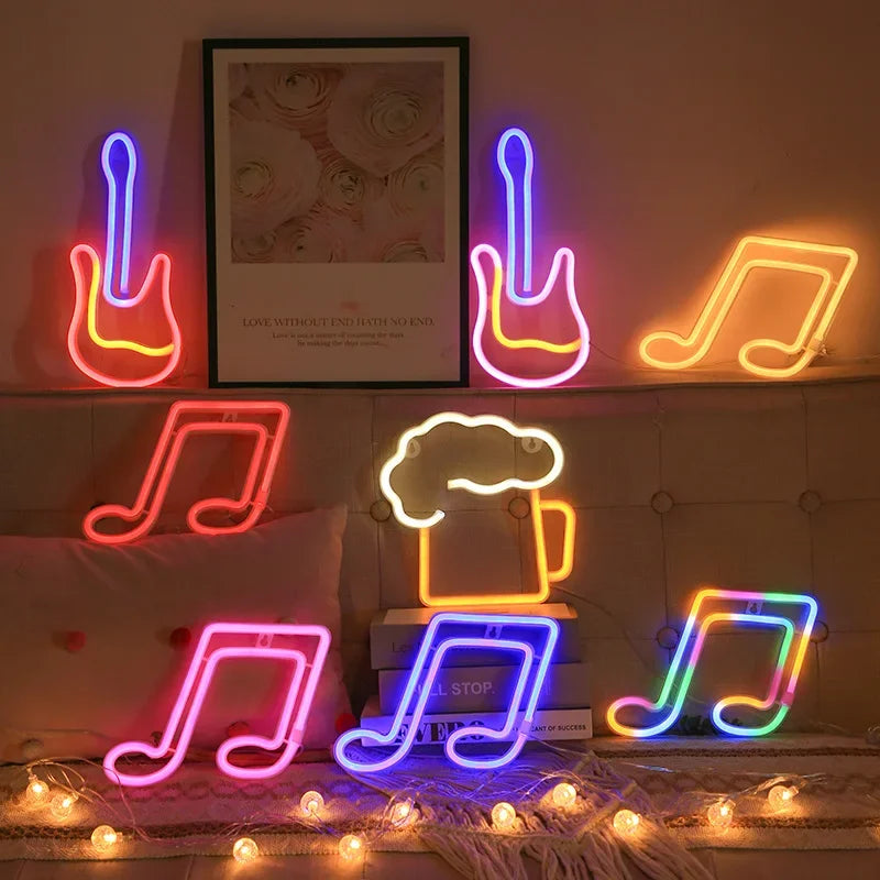 Beer Mugs Neon Sign Light LED Cup Modeling Wine Glass Nightlight Decoration Baby Room Home Shop for Bar Party Wedding Birthday Vue