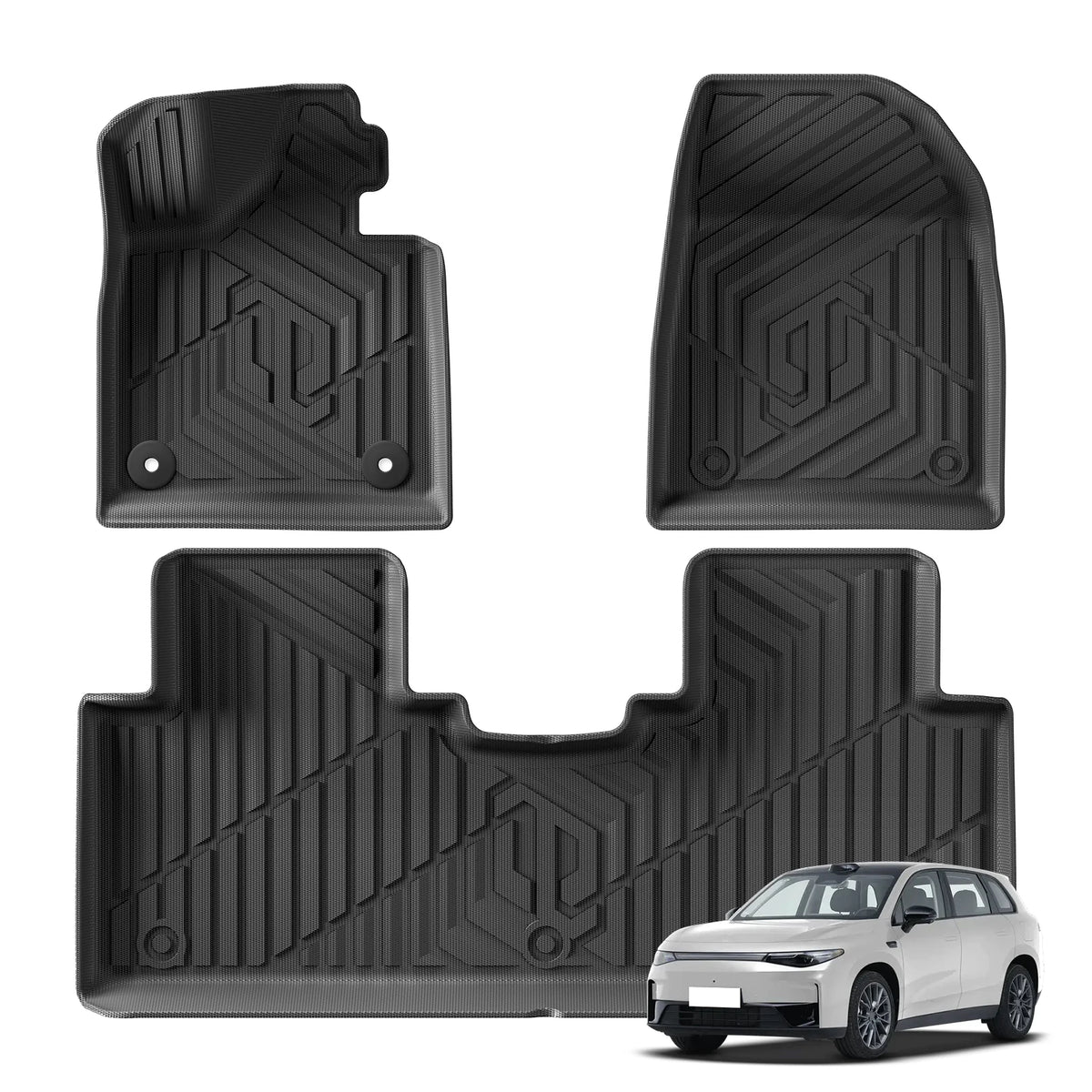for Leapmotor C10 2024-2026 TPE 3D Car Floor Mats Cargo Liner Trunk Pad Waterproof All Weather Auto Accessories Black Vue
