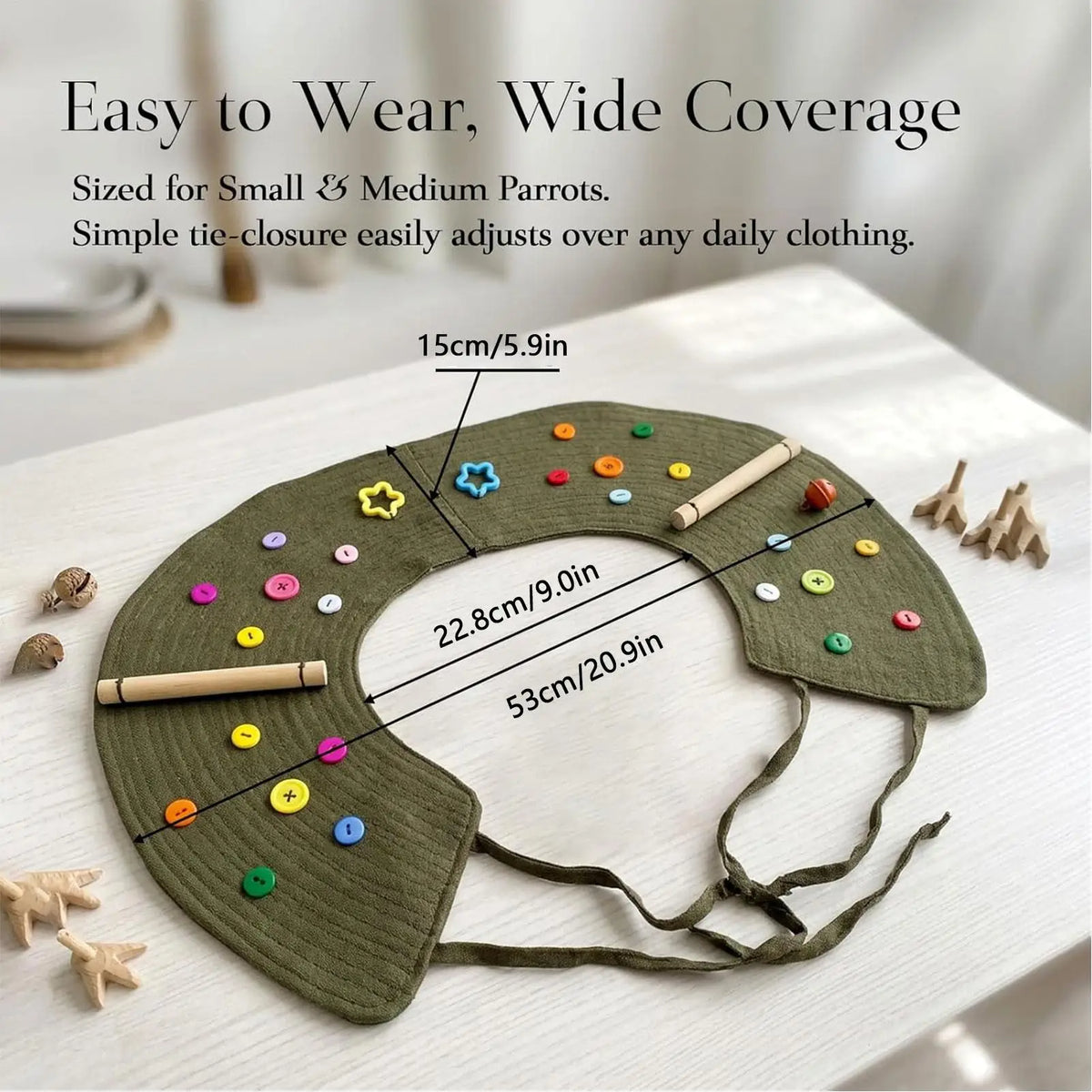 Parrot Shoulder Protector Adjustable Interactive Cape Guard Bird Shoulder Protector for Cockatiels Parakeets Lovebirds Finches Vue