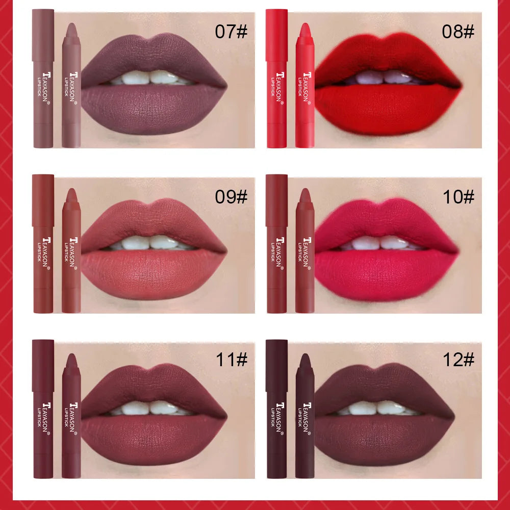Dragan RANEE 12 colors matte velvet long lasting color lip gloss waterproof non-smudge non-sticky swirl lipstick pencil Vue
