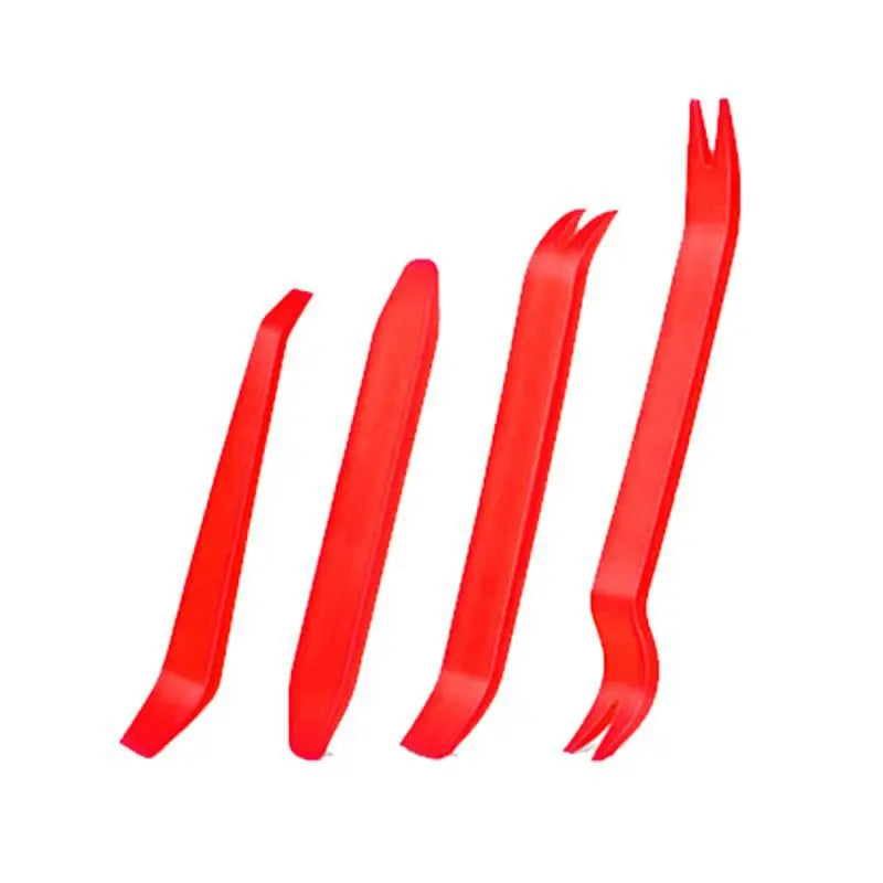 1/4PCS Car Audio Disassembly Tool Car Interior Trim Dash Strong Removal Bar Plastic Pry Tool Set for Door Dashboard Panel Vue Red