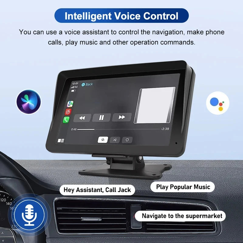 7" Wireless CarPlay & Android Auto Double Din Car Stereo Car Head Unit Vue