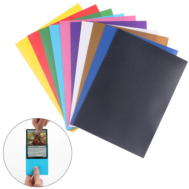 100PCS Matte Colorful Standard Size Card Sleeves TCG Trading Cards Protector Tarot Shield Board Games Magical Cover PKM 66x91mm Vue