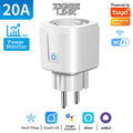 Smart Socket EU Plug WIFI or Zigbee16A/20A With Power Monitor Timing Voice Control Work with Tuya Alexa Google Home Alice Vue 20A WiFi 100-240V