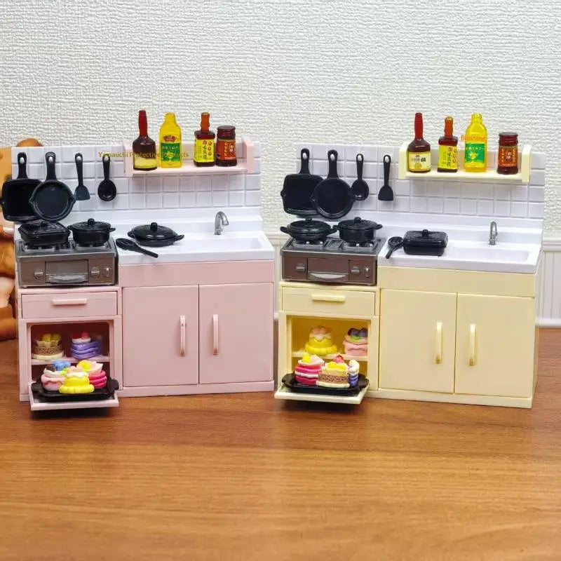 Mini Model Stove 1 Set Kitchen Scene Simulation Toy for Children Dollhouse Role Play Home Vue