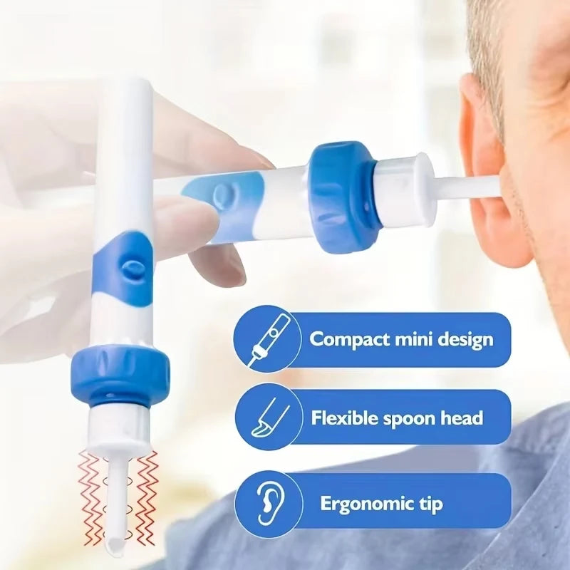 Cordless Electric Ear Wax Remover Vibration Suction Ear Pick Safe Ear Cleaning Tool for Kids Adults Portable Ear Cleaner Spoon Vue